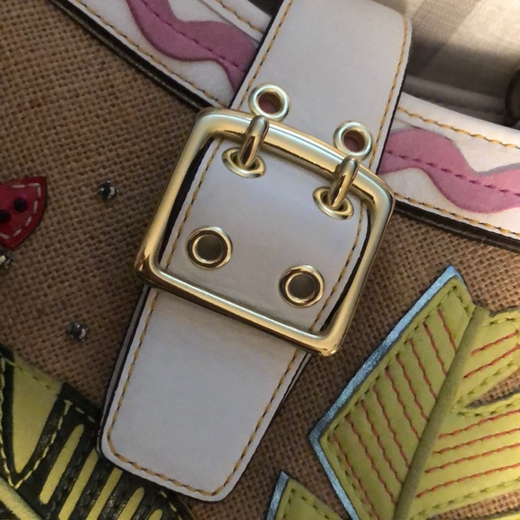 Coach Vintage Burlap Embroidered Bag EUC - Picture 8 of 8